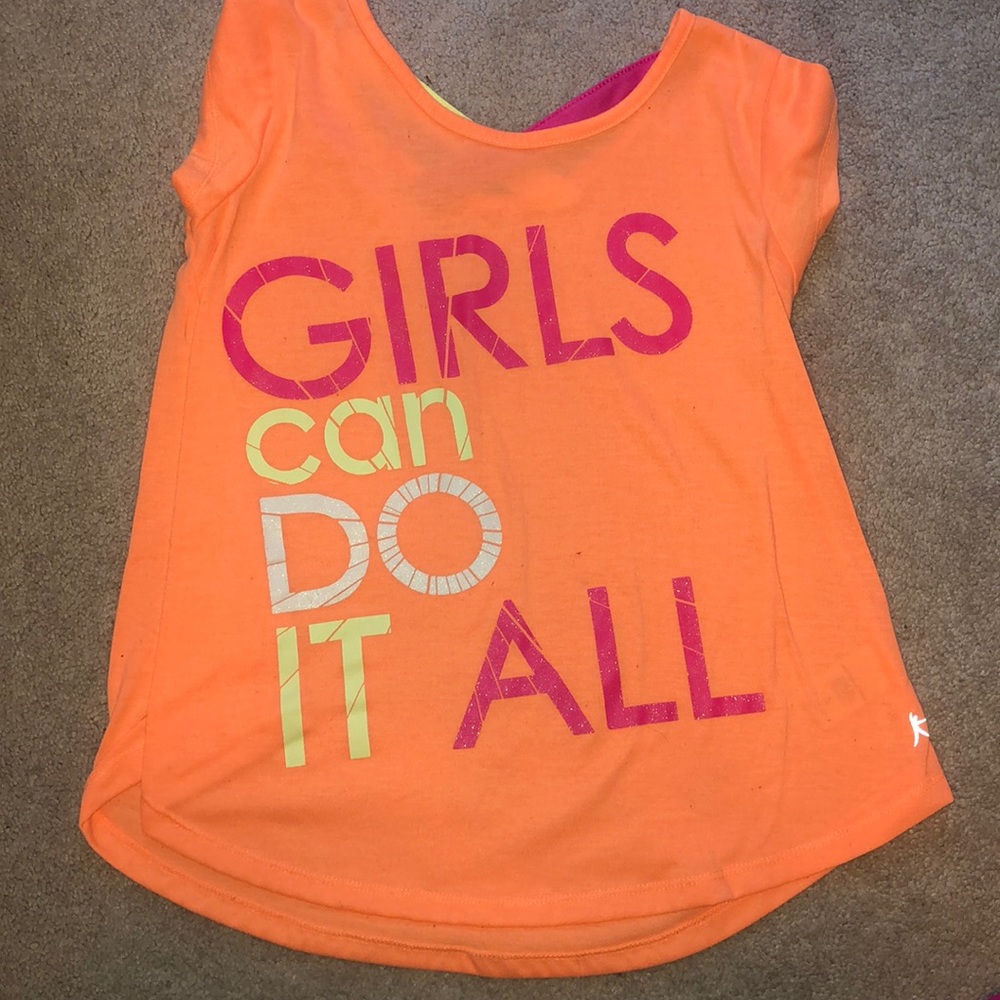 “Girls can do it all” athletic top